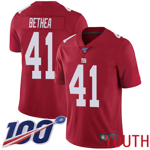 Youth New York Giants #41 Antoine Bethea Red Limited Red Inverted Legend 100th Season Football NFL Jersey